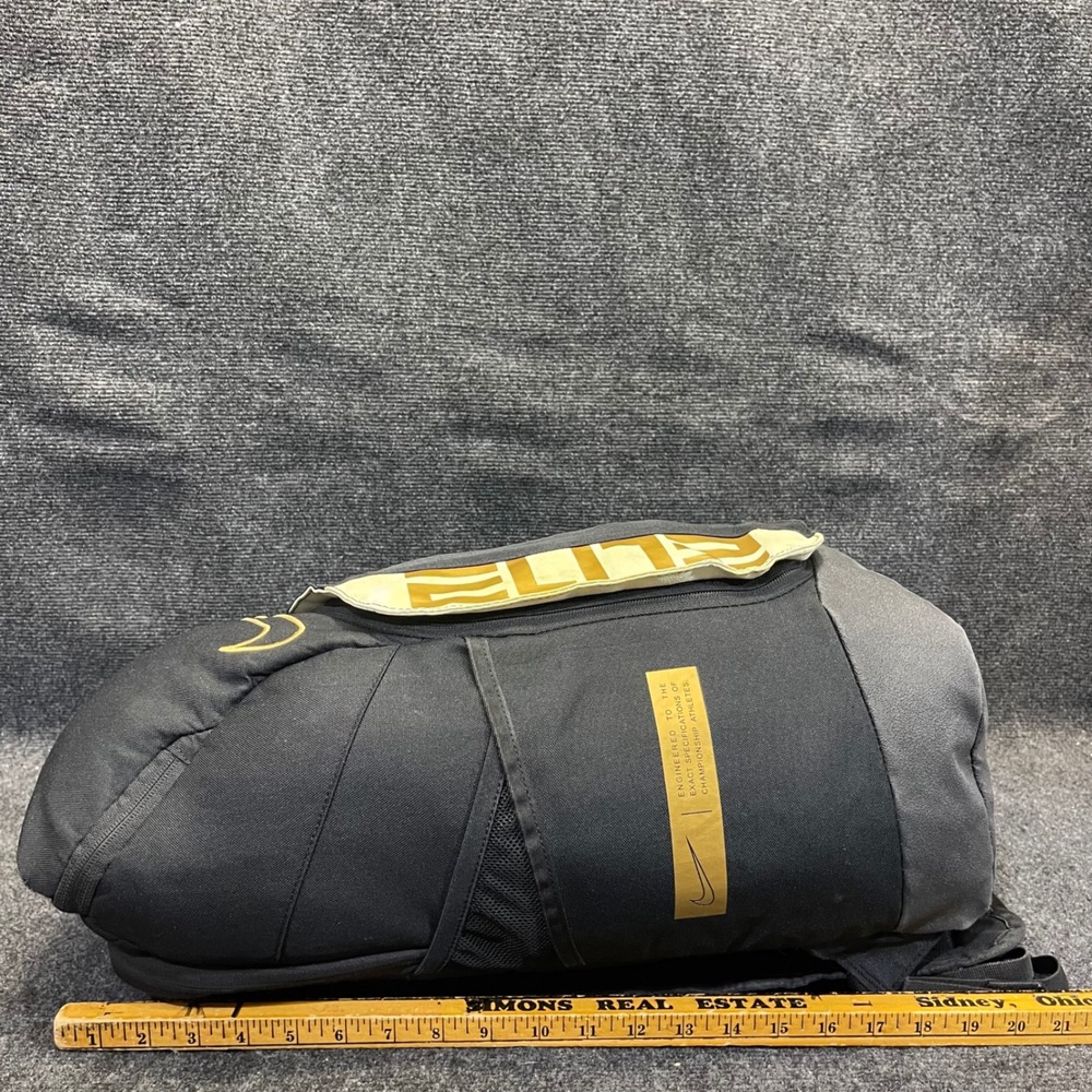 Nike BA6164-013 Elite Pro Basketball Backpack 32L Black Metallic Gold Hoop Bag - Picture 6 of 16